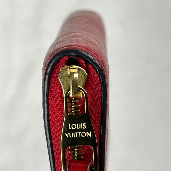 Louis Vuitton Red Empreinte Monogram Leather Zippy Coin Purse Compact Wallet GUC - Picture 8 of 16